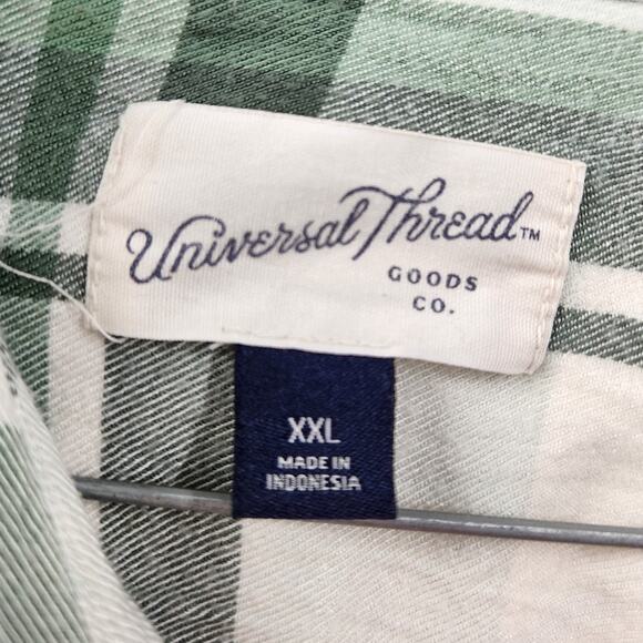 Universal Thread Green Long Sleeve Button Down Plaid Top Womens Size XXL - Picture 3 of 4